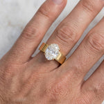 Load image into Gallery viewer, Men's Oval Moissanite Solitaire Ring | Wide Band Ring for Men | 18K Gold Plated 925 Silver | 3ct Diamond Alternative| Unisex Engagement Ring