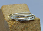 Load image into Gallery viewer, Two Tone Stacking Ring Set | Sterling Silver Gold Band | Minimalist Dainty Rings | Handmade Gift For Her | Interlocking Band Jewelry