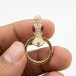 Load image into Gallery viewer, Bird Ring Ruby Emerald 925 Silver | Parrot Statement Ring | Ruby Eternity Band | Gemstone Cocktail Ring | Unique Animal Ring Gift For Her