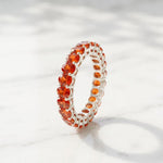 Load image into Gallery viewer, Red Garnet Oval Eternity Band | 925 Sterling Silver