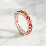 Load image into Gallery viewer, Red Garnet Oval Eternity Band | 925 Sterling Silver