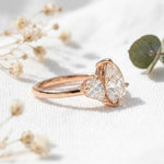 Load image into Gallery viewer, Pear Moissanite Toi et Moi Ring | Rose Gold Engagement Ring | Double Stone Ring For Women | Pear Cut Diamond Alternative | Promise Ring
