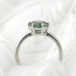 Load image into Gallery viewer, Moss Agate Ring 925 Sterling Silver | Round Rose Cut Solitaire | Hammered Band Promise Ring | Nature Engagement Ring Gift For Her