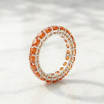 Load image into Gallery viewer, Red Garnet Oval Eternity Band | 925 Sterling Silver