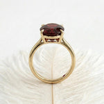 Load image into Gallery viewer, Elegant Oval Garnet Ring, 14K Gold Plated 925 Sterling Silver, January Birthstone Engagement Ring