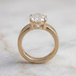 Load image into Gallery viewer, Men's Oval Moissanite Solitaire Ring | Wide Band Ring for Men | 18K Gold Plated 925 Silver | 3ct Diamond Alternative| Unisex Engagement Ring