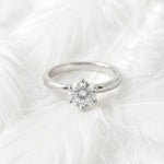 Load image into Gallery viewer, Timeless Round Moissanite Ring | 6-Prong Solitaire Design | 925 Sterling Silver Bridal Jewelry