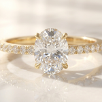 Load image into Gallery viewer, Oval Moissanite Pave Engagement Ring