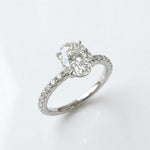 Load image into Gallery viewer, Oval Moissanite Pave Engagement Ring