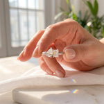 Load image into Gallery viewer, Toi et Moi Pear &amp; Emerald Moissanite Ring
