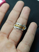 Load image into Gallery viewer, Two‑Tone Sterling Silver Multi Band Ring with Gold  Ring|  Valentine's day Gift| Minimalist Jewelry Ring For Her| Interlock Ring