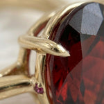 Load image into Gallery viewer, Elegant Oval Garnet Ring, 14K Gold Plated 925 Sterling Silver, January Birthstone Engagement Ring
