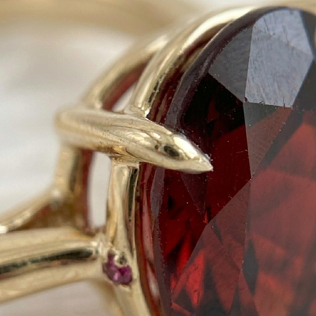 Elegant Oval Garnet Ring, 14K Gold Plated 925 Sterling Silver, January Birthstone Engagement Ring