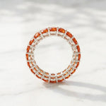 Load image into Gallery viewer, Red Garnet Oval Eternity Band | 925 Sterling Silver
