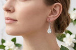 Load image into Gallery viewer, Pear Cut Moissanite Earrings | 925 Sterling Silver Lever Back Drop Earrings | Teardrop Diamond Alternative | Bridal Earrings Gift For Women