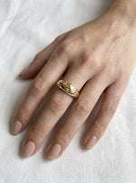 Load image into Gallery viewer, Chunky Star Ring 925 Sterling Silver Band | Gold Dome Ring | Star Ring | Celestial Dome Ring | Trendy Jewelry | Handmade Ring | Gift For Her