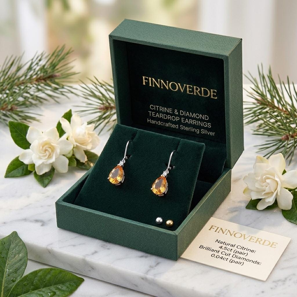 Pear Cut Citrine Earrings | 925 Sterling Silver Lever back Earrings | Yellow Gemstone Dangle  | Teardrop Citrine Jewelry | Birthstone Gift