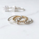 Load image into Gallery viewer, Two-Tone Gold &amp; Silver Infinity Ring, 925 Sterling Silver Band, Modern Stacking Ring for Women