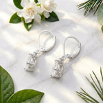 Load image into Gallery viewer, Pear Cut Moissanite Earrings | 925 Sterling Silver Lever Back Drop Earrings | Teardrop Diamond Alternative | Bridal Earrings Gift For Women