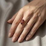Load image into Gallery viewer, Pear Cut Red Garnet Split Shank Solitaire Ring