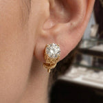 Load image into Gallery viewer, Moissanite Stud Earrings Gold | Round Brilliant Filigree Basket Setting | 18k Gold Plated 925 Silver | Bridal Earrings | Gift For Her