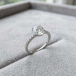 Load image into Gallery viewer, Oval Moissanite Pave Engagement Ring