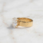 Load image into Gallery viewer, Men's Oval Moissanite Solitaire Ring | Wide Band Ring for Men | 18K Gold Plated 925 Silver | 3ct Diamond Alternative| Unisex Engagement Ring