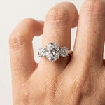 Load image into Gallery viewer, 3CT Oval Moissanite Engagement Ring | Three Stone Lab Diamond Alternative | 925 Sterling Silver Wedding Band | Anniversary Gift For Her