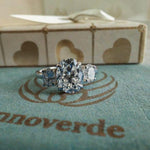 Load image into Gallery viewer, 3CT Oval Moissanite Engagement Ring | Three Stone Lab Diamond Alternative | 925 Sterling Silver Wedding Band | Anniversary Gift For Her