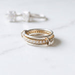 Load image into Gallery viewer, Two-Tone Gold &amp; Silver Infinity Ring, 925 Sterling Silver Band, Modern Stacking Ring for Women