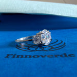 Load image into Gallery viewer, 3CT Oval Moissanite Engagement Ring | Three Stone Lab Diamond Alternative | 925 Sterling Silver Wedding Band | Anniversary Gift For Her