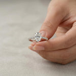 Load image into Gallery viewer, Oval Moissanite Pave Engagement Ring