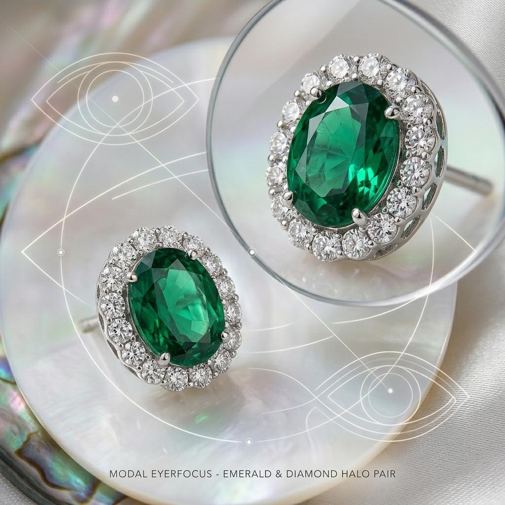 Oval Emerald Halo Stud Earrings 925 Silver | May Birthstone Pave Studs | Lab Emerald Bridal Jewelry | Anniversary Gift For Her | Green