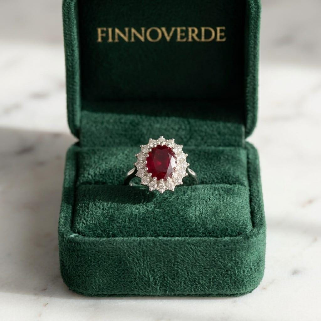 Oval Red Garnet Halo Ring 925 Silver | Moissanite Assent Halo Ring | Princess Diana Style Ring | Garnet Engagement Ring Gift Her