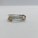 Load image into Gallery viewer, Two Tone Stacking Ring Set | Sterling Silver Gold Band | Minimalist Dainty Rings | Handmade Gift For Her | Interlocking Band Jewelry