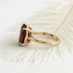Load image into Gallery viewer, Elegant Oval Garnet Ring, 14K Gold Plated 925 Sterling Silver, January Birthstone Engagement Ring