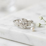 Load image into Gallery viewer, 3CT Oval Moissanite Engagement Ring | Three Stone Lab Diamond Alternative | 925 Sterling Silver Wedding Band | Anniversary Gift For Her