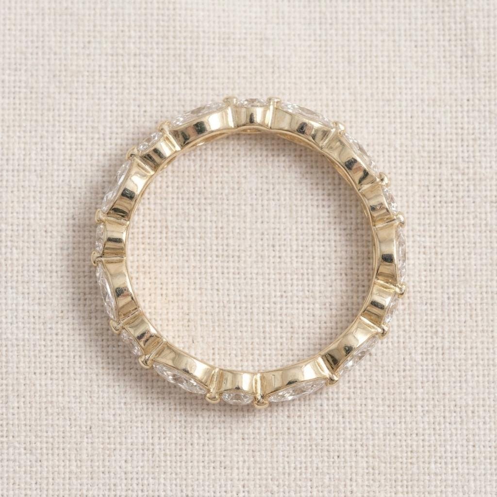 Marquise Round Moissanite Eternity Band