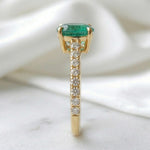 Load image into Gallery viewer, Oval Lab Emerald Pavé Band Ring