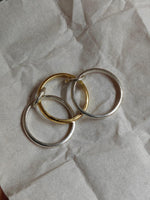 Load image into Gallery viewer, Two‑Tone Sterling Silver Multi Band Ring with Gold  Ring|  Valentine's day Gift| Minimalist Jewelry Ring For Her| Interlock Ring
