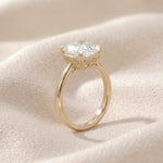 Load image into Gallery viewer, 2CT Cushion Cut Moissanite Engagement Ring | 14k Gold Plated Solitaire | Vintage Filigree Double Prong Ring | Sterling Silver | Anniversary