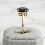 Load image into Gallery viewer, Black Onyx Oval Solitaire Ring 14k Gold Plated | 925 Sterling Silver Gemstone Ring | Alternative Engagement Ring Women | Statement Ring Gift