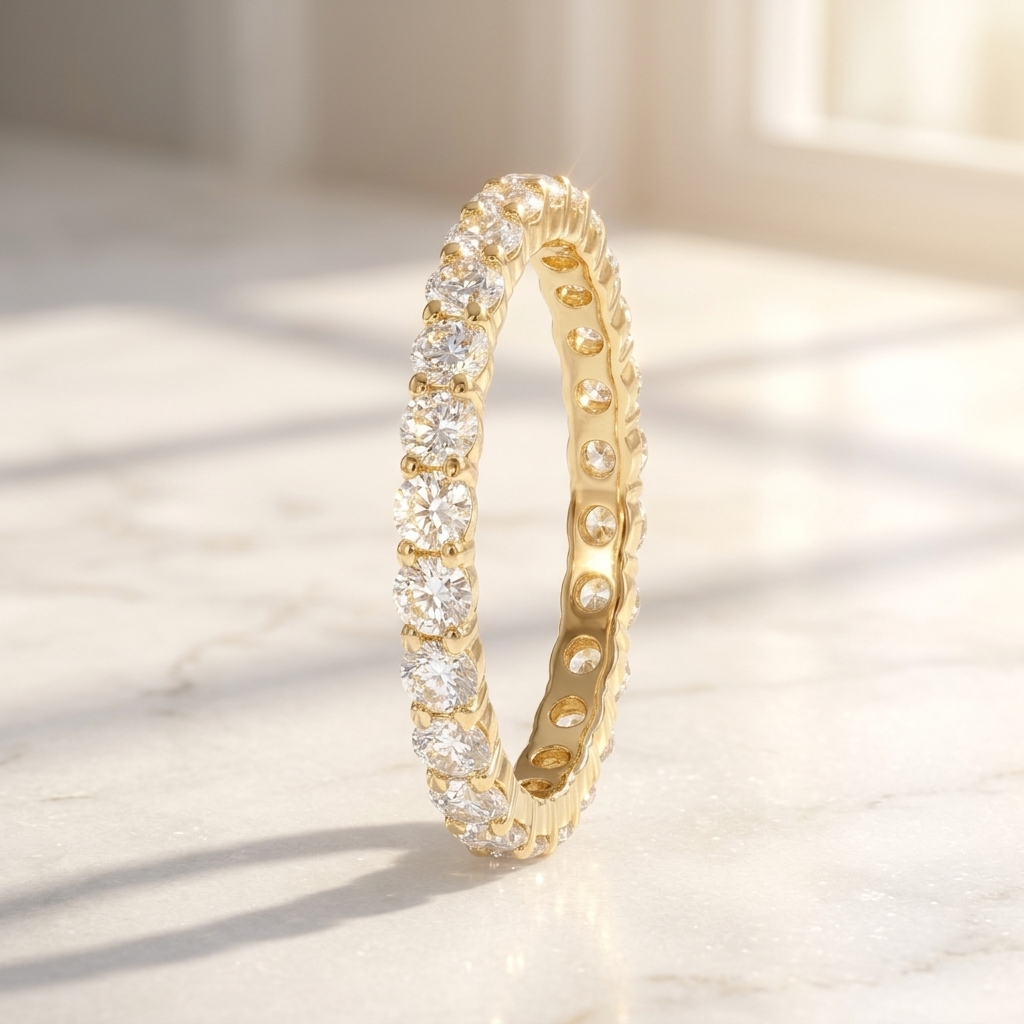 Full Eternity Moissanite Stackable Band