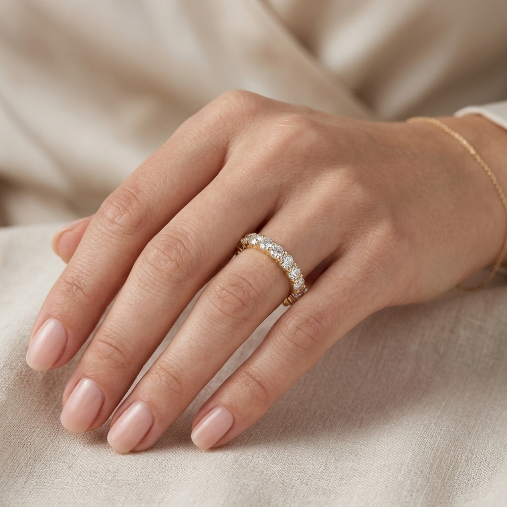 Full Eternity Moissanite Stackable Band