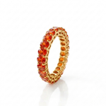 Load image into Gallery viewer, Red Garnet Oval Eternity Band | 925 Sterling Silver