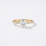 Load image into Gallery viewer, Oval Moissanite Pave Engagement Ring