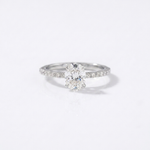 Load image into Gallery viewer, Oval Moissanite Pave Engagement Ring