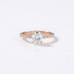 Load image into Gallery viewer, Oval Moissanite Pave Engagement Ring