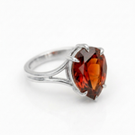 Load image into Gallery viewer, Pear Cut Red Garnet Split Shank Solitaire Ring